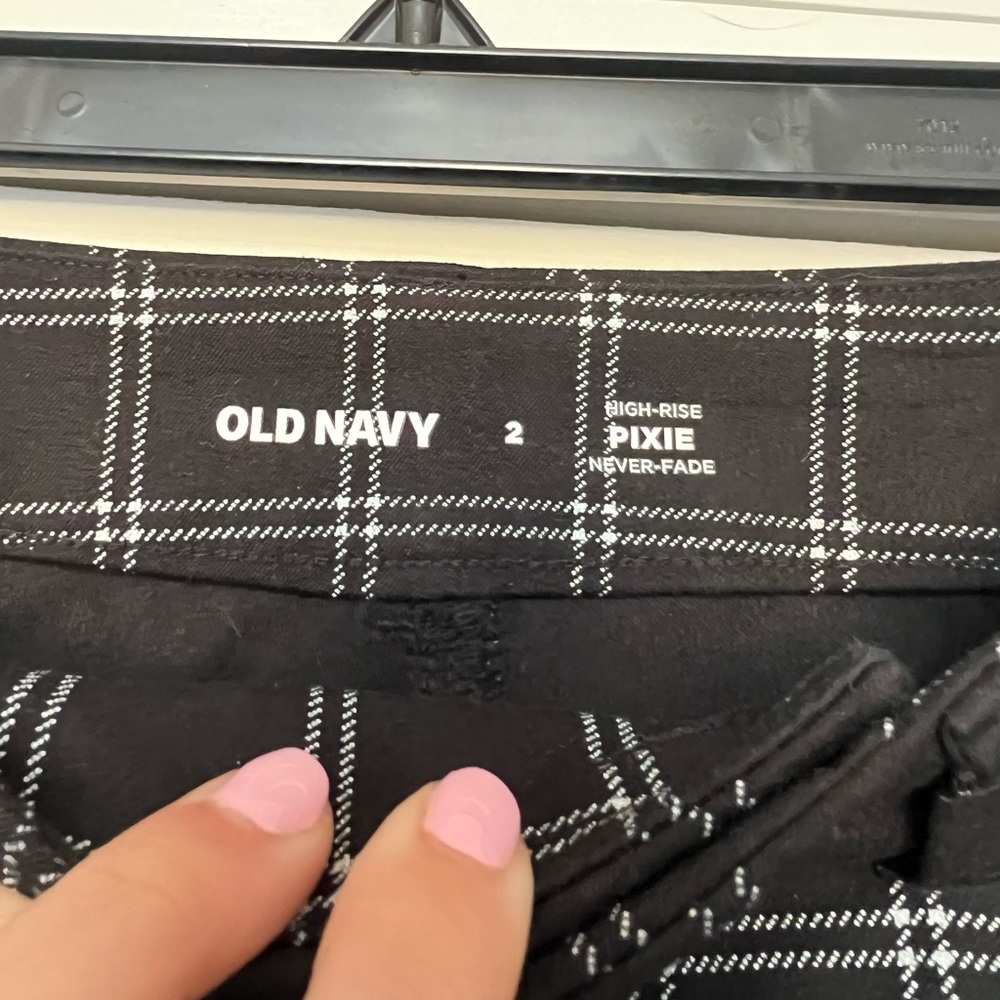 Women’s Black Checkered Pixie Pants - image 2